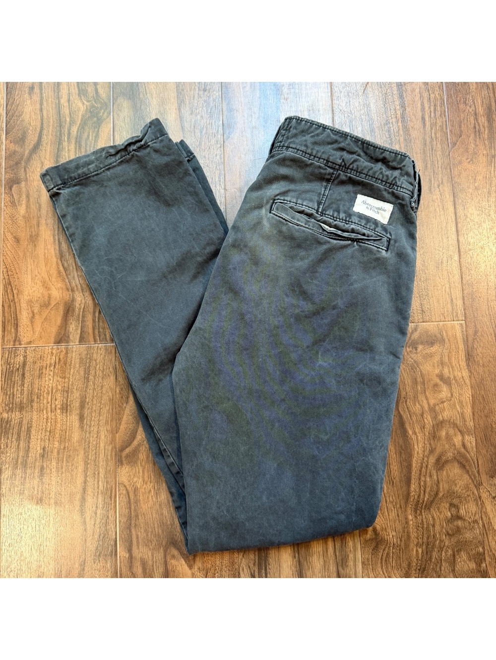 Vintage Abercrombie & Fitch Chino Pants Button Fly Mens 31x32 Faded Black